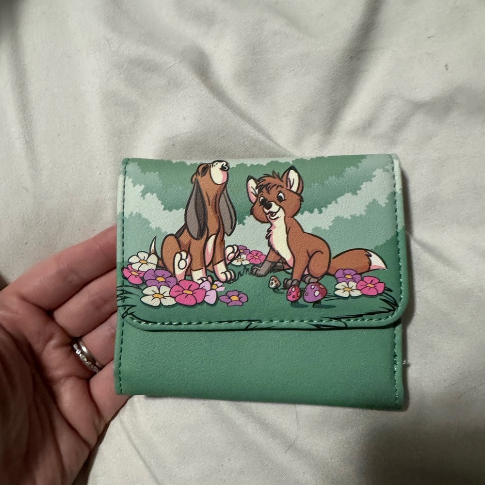 Loungefly Green Wallet with Fox and Hound Design